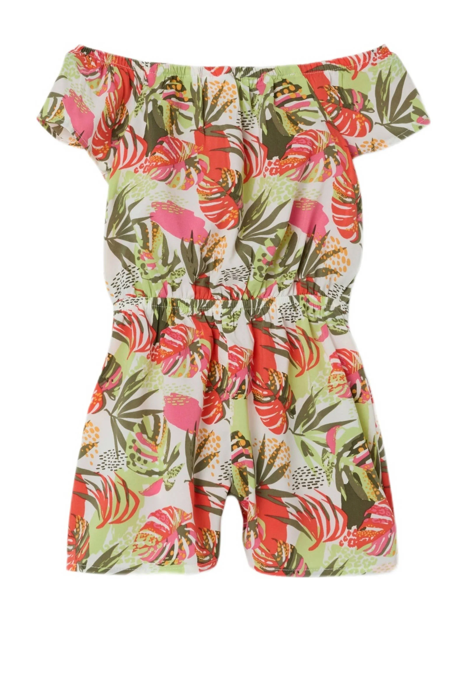 NAME IT gebloemde playsuit NMFVINAYA groen/rood/wit