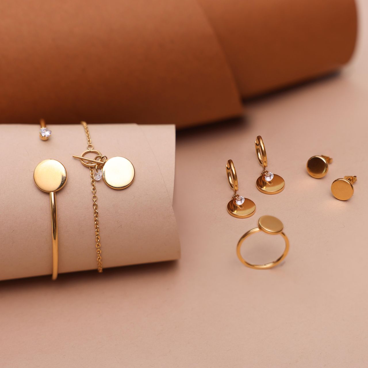 Stalen goldplated ring disc