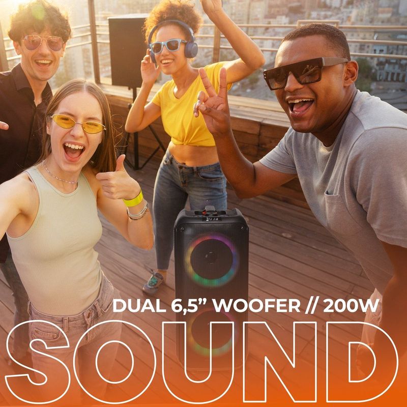 Denver - BPS354 - Bluetooth Speaker - Zwart - Met Discolichten