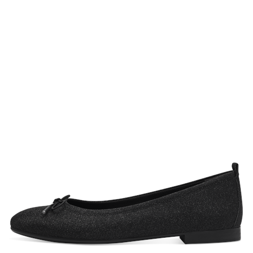 Tamaris Glitter Ballerinasko, Black Glam, 40