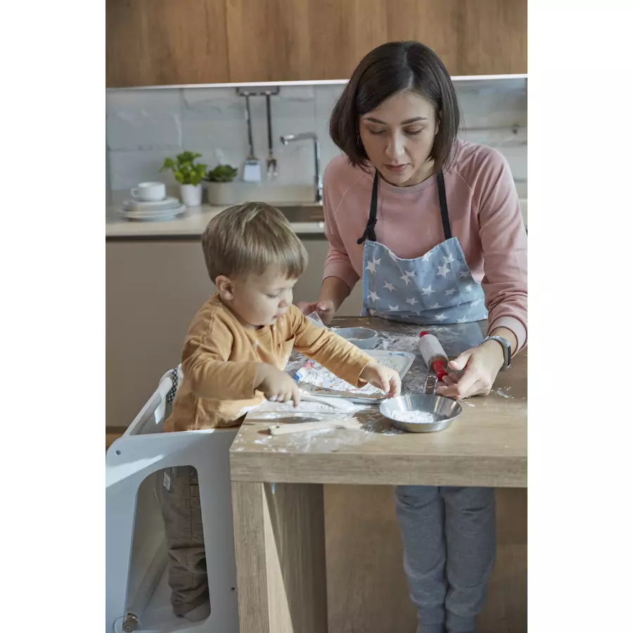 Bianconiglio Kids Lernturm EVO mit KidSafe Rausfallschutz natur lackiert