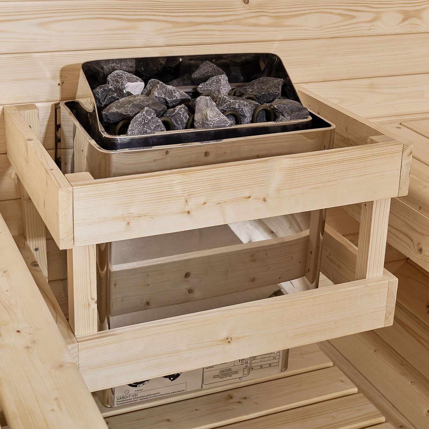 Artsauna Fasssauna Spitzbergen 180 - 4 Personen, 6 kW Ofen, Zubehör - Fichtenholz Sauna