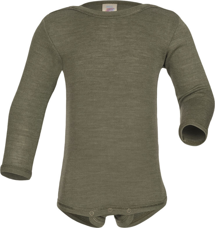 Engel Natur Baby-body, long sleeved, with press-studs on the shoulder, G Olive