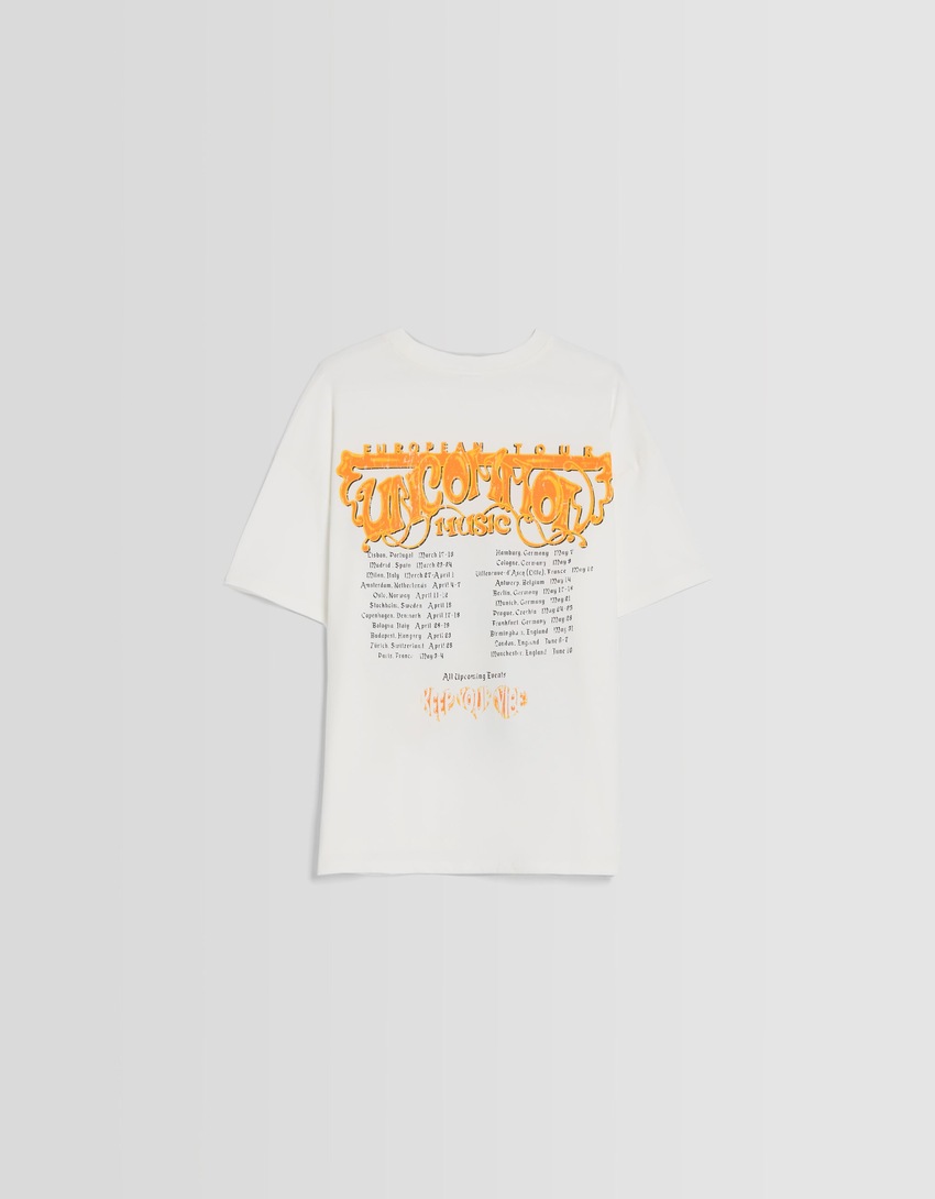 Camiseta oversized de manga curta estampada
