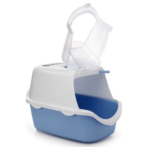 Caixa de areia para gatos Cathy Easy Clean, azul