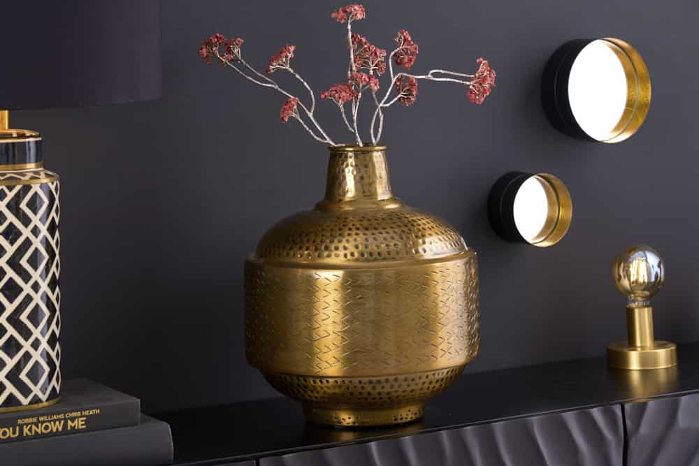 Elegante Vase ORIENT 35cm gold Hammerschlag Design