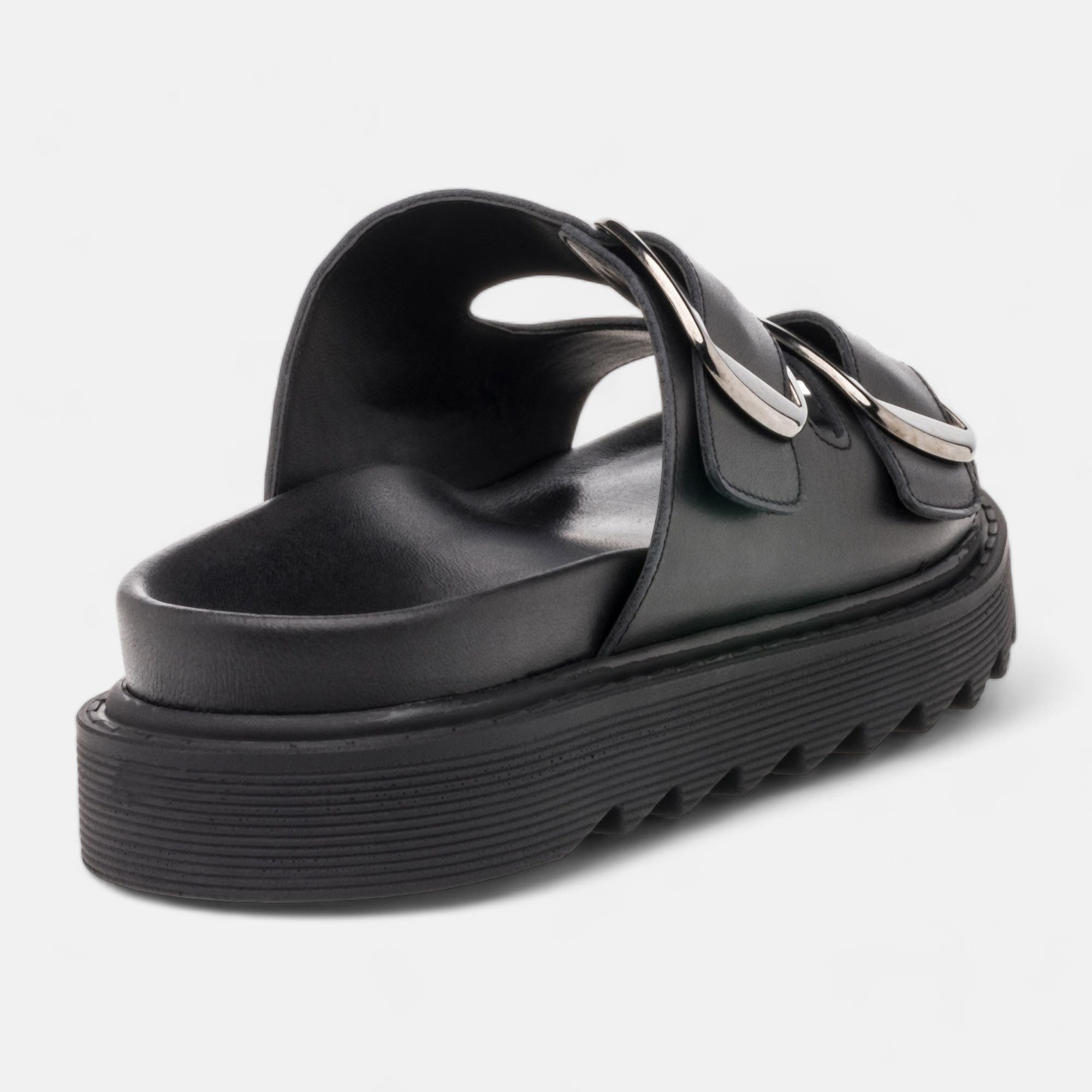 Mules Femme en cuir noir
