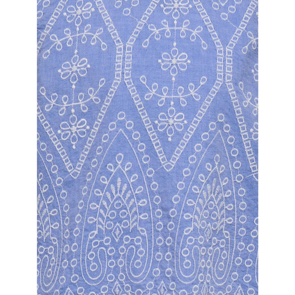 Køb kids ONLY Blue Bonnet Bright White Emb Kogtulum Emb Sl Top Wvn