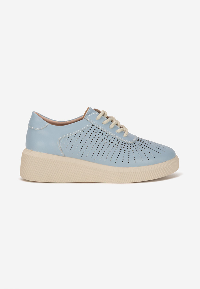Baskets pour femme en cuir bleus Oleiana
