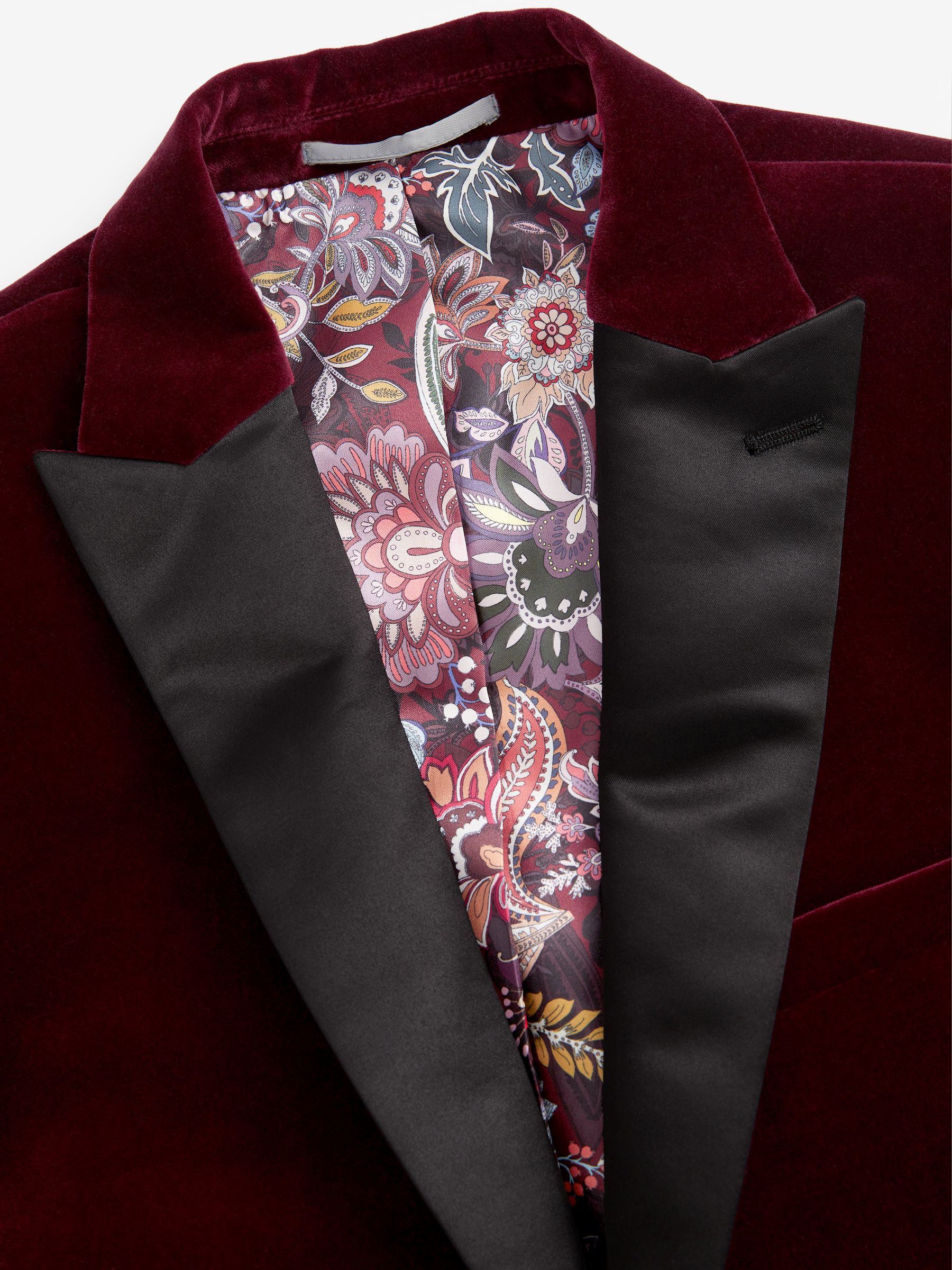 Bordeauxrood - Slim Fit - Signature Pontoglio Italiaanse fluwelen blazer
