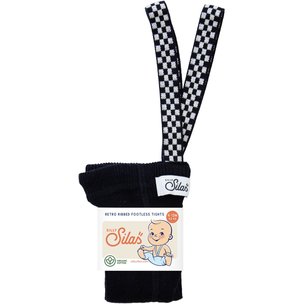 Køb Silly Silas Classic Black Checked Footless Leggings