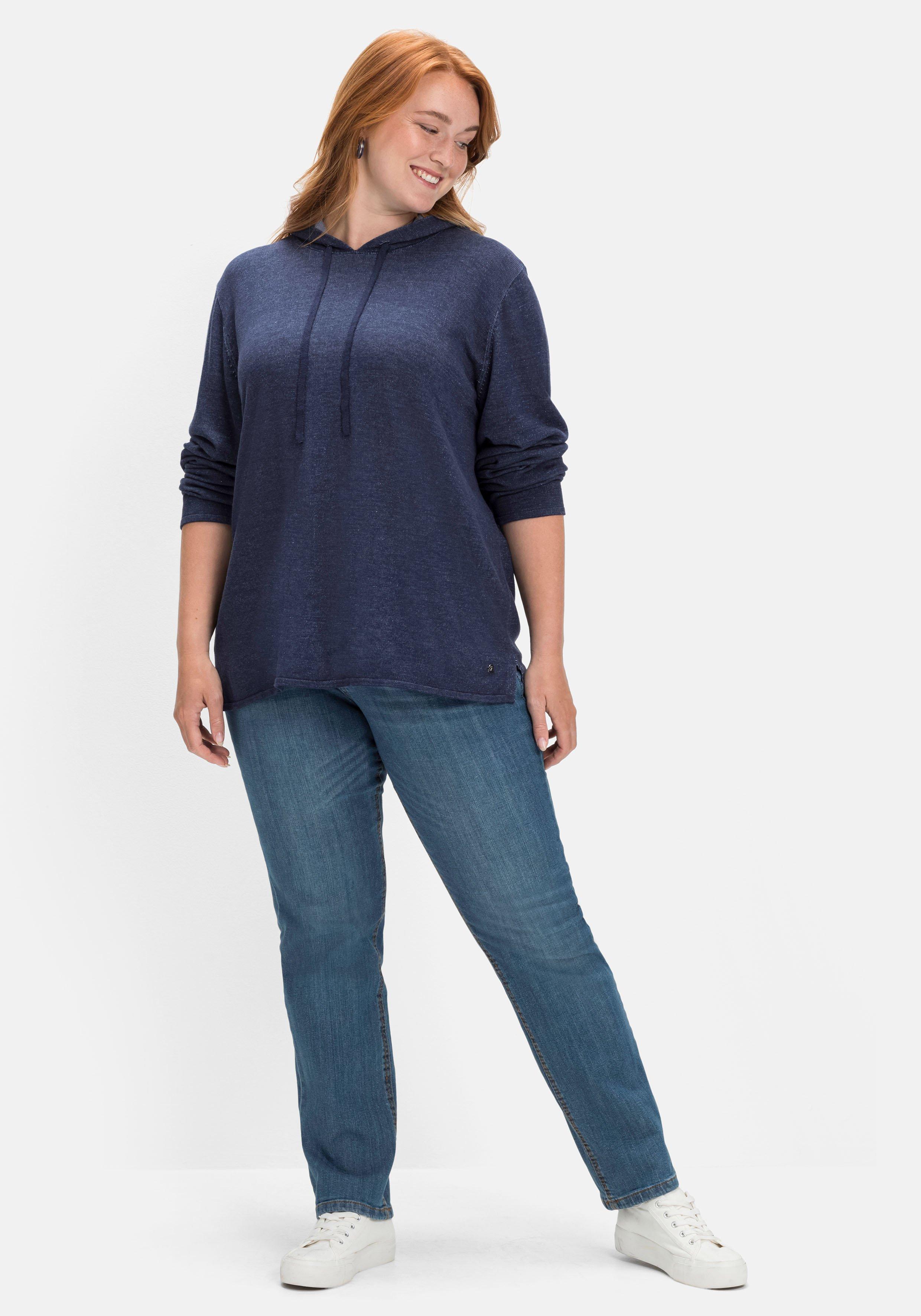 Pullover mit zweifarbiger Kapuze