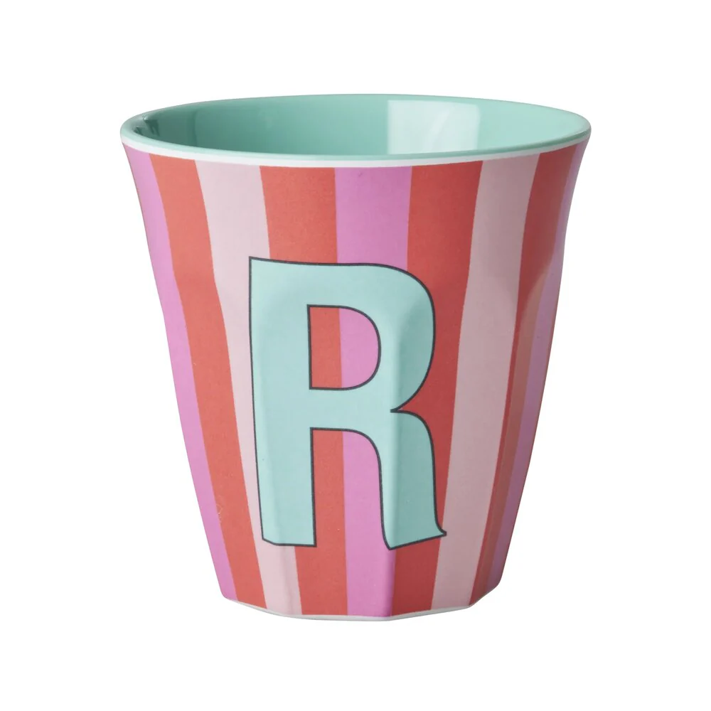 RICE  Melamine Alfabet kop, pink mix - 250 ml.