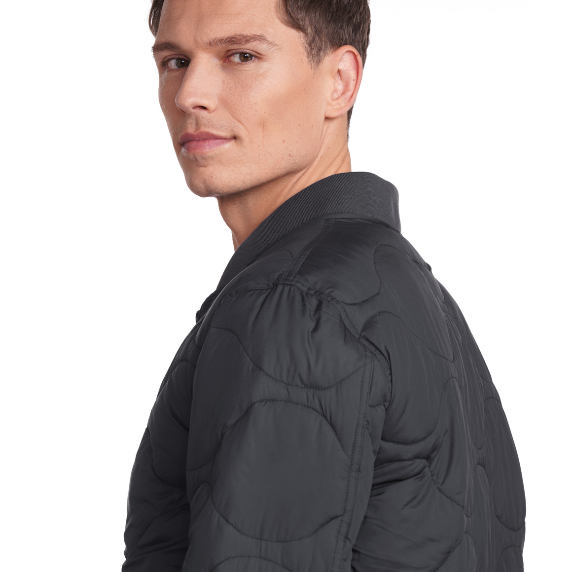 Jonas Nielsen Herren Steppjacke mit Knopfleiste dunkelblau