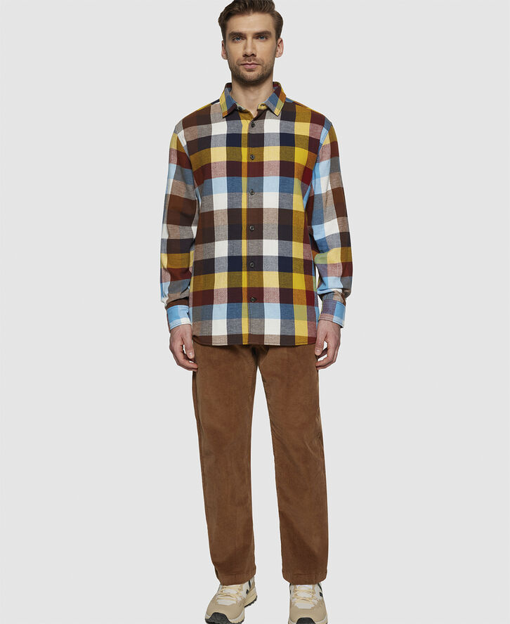 Knowledge Cotton Apparel Loose fit checked flannel shirt - GOTS/Vegan Multi check