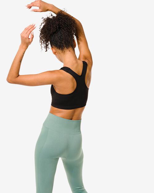 haut de sport sans coutures - support moyen noir