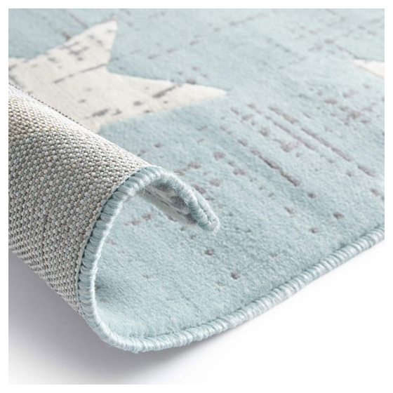 Tapis chambre d'enfant - star vintage - bleu pastel - 160 x 230 cm