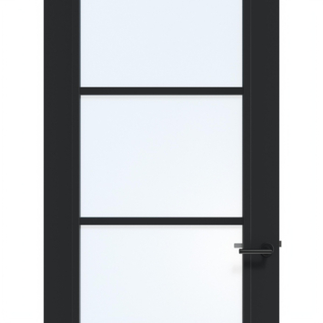 Arne & Bodil binnendeur ABD524 blank glas - diep zwart afgelakt