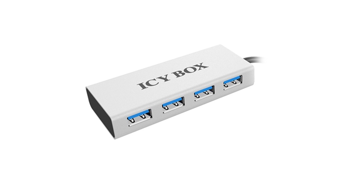 ICY BOXIB-AC6104 USB 3.0 Hub 4 Port usb-hub  (Zilver/zwart)
