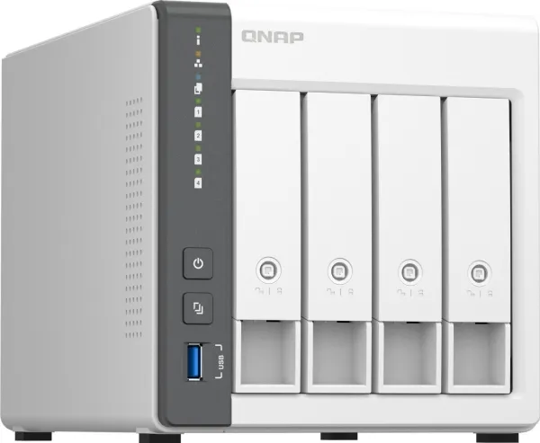 QNAP TS-433 - NAS-server - 4 bays - SATA 6Gb/s - RAID 0, 1, 5, 6, 10, JBOD, 50, 60 - RAM 4 GB - Gigabit Ethernet / 2.5 Gigabit Ethernet - iSCSI support