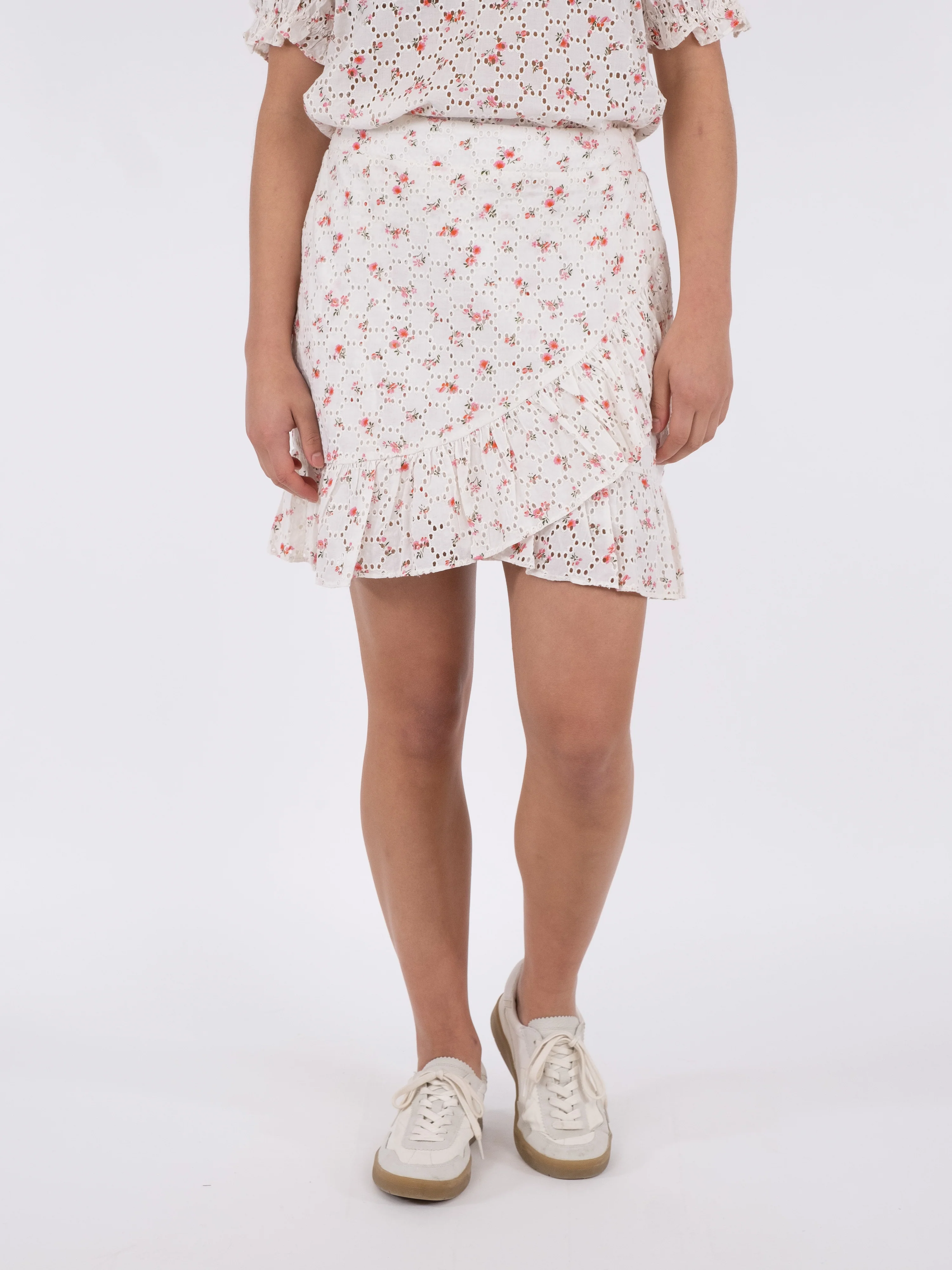 Neo Noir  Bekka Embroidery Rose nederdel - pink