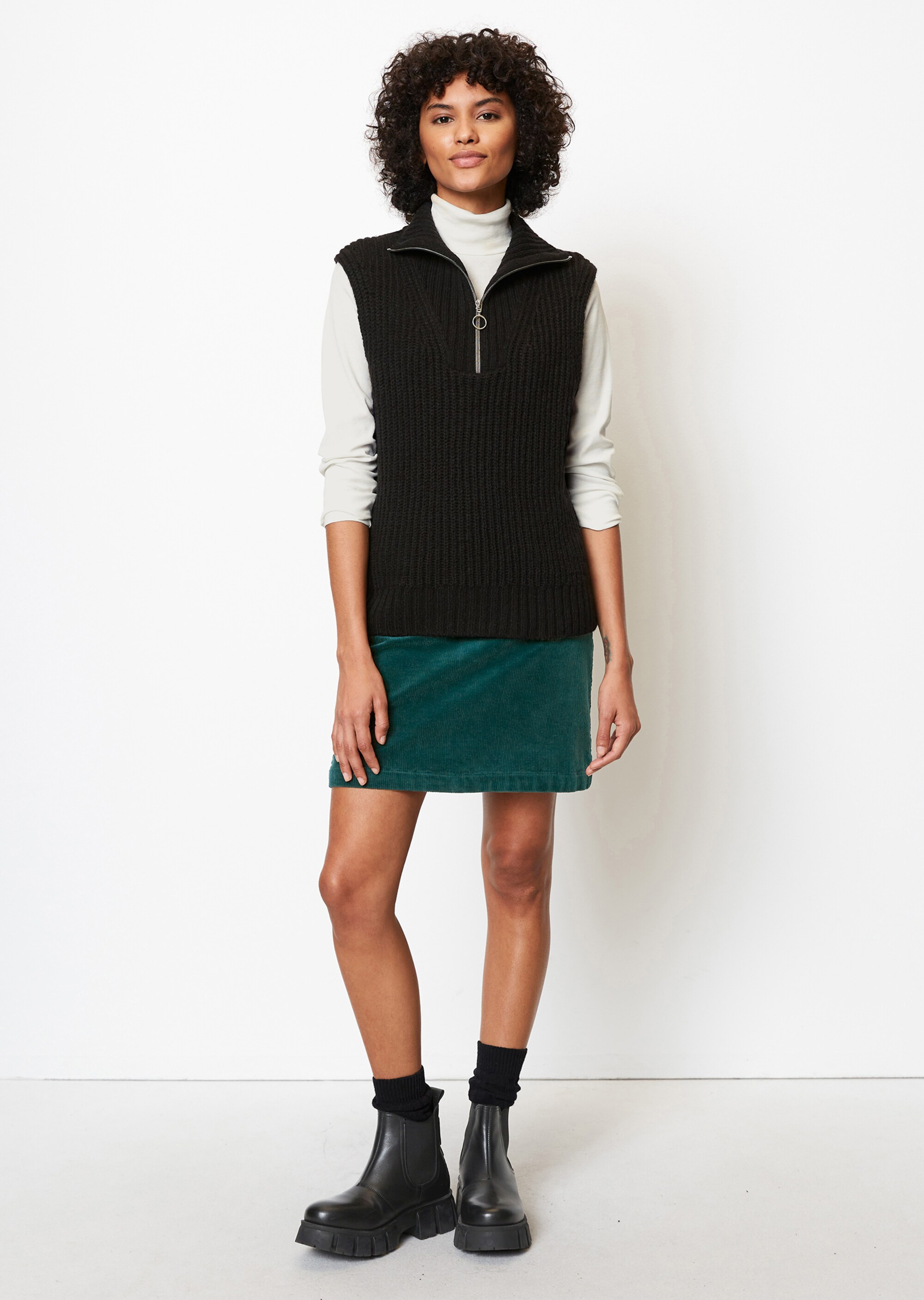 Ärmelloser Troyer relaxed aus softem Schurwolle-Mix