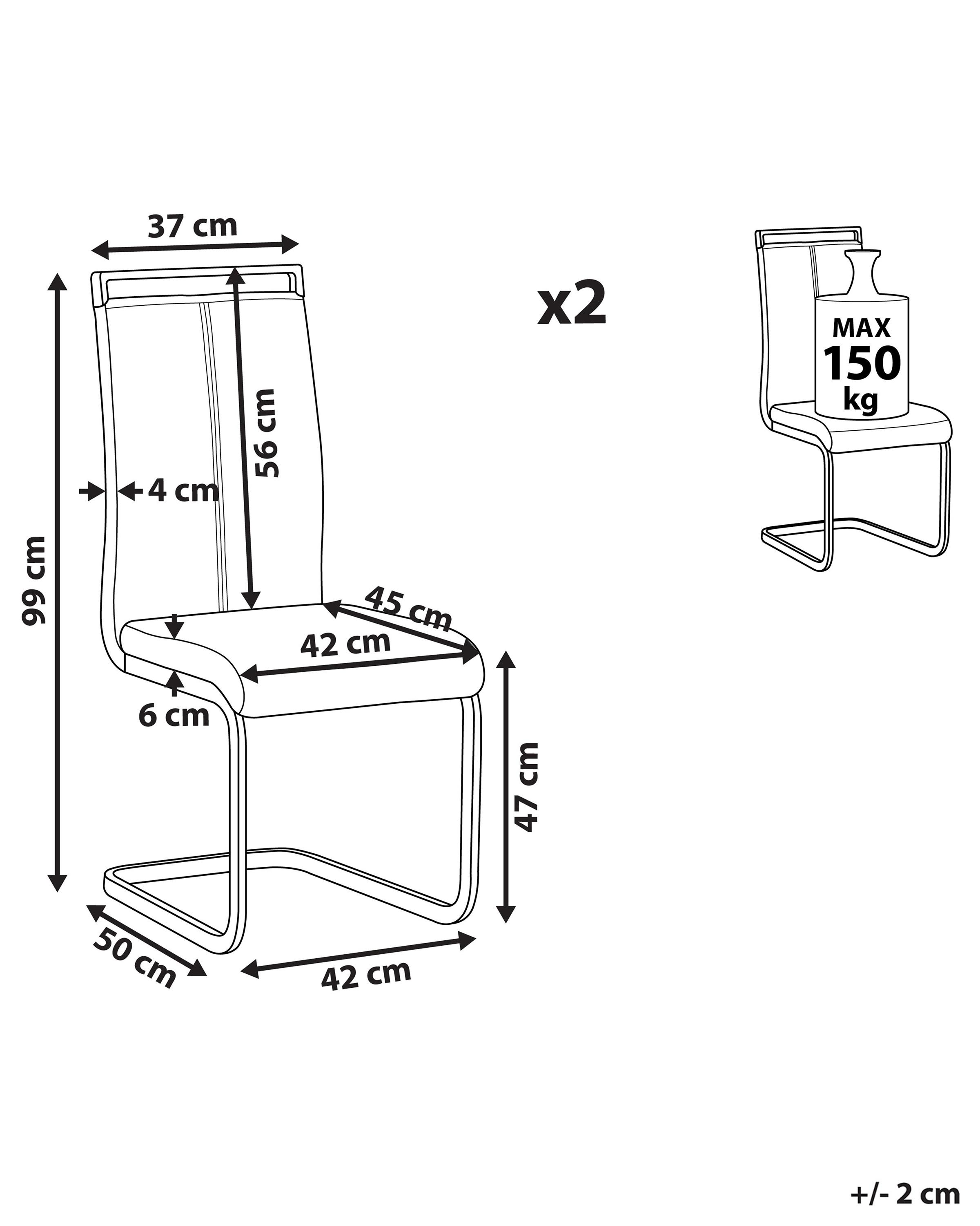 Set van 2 eetkamerstoelen GREEDIN Kunstleer Wit