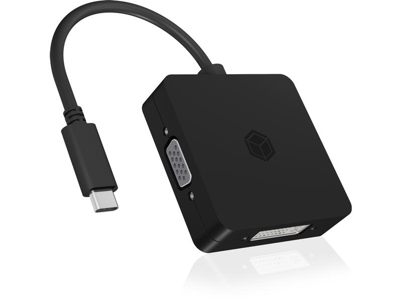 ICY BOX Adapter IB-DK1104-C USB Type-C - DisplayPort/DVI-D/ Vier in einem USB-C-Videoadapter
