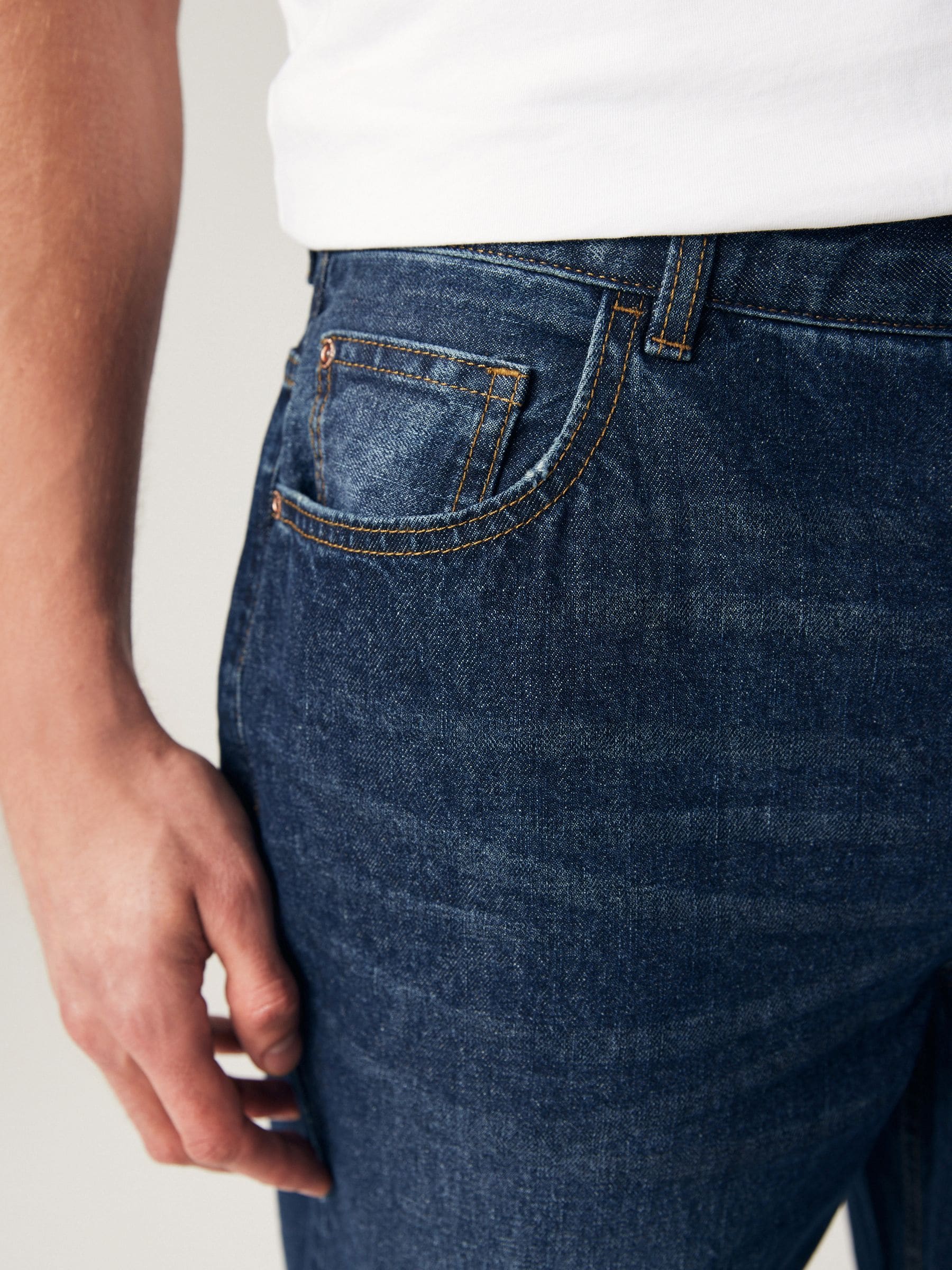 Mediumblauw - Relaxed fit - 100% katoenen authentic jeans