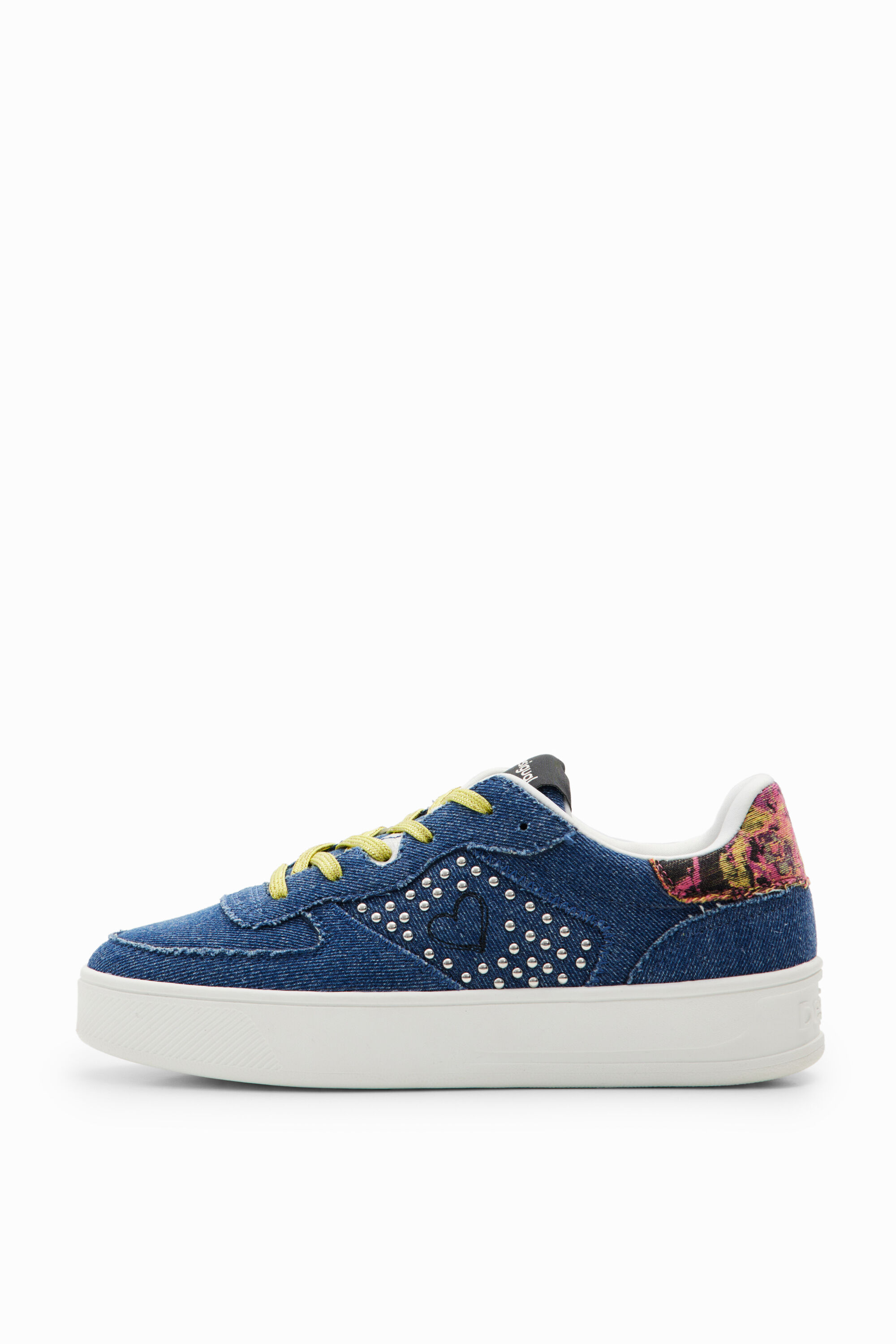 Baskets plateforme denim cœur