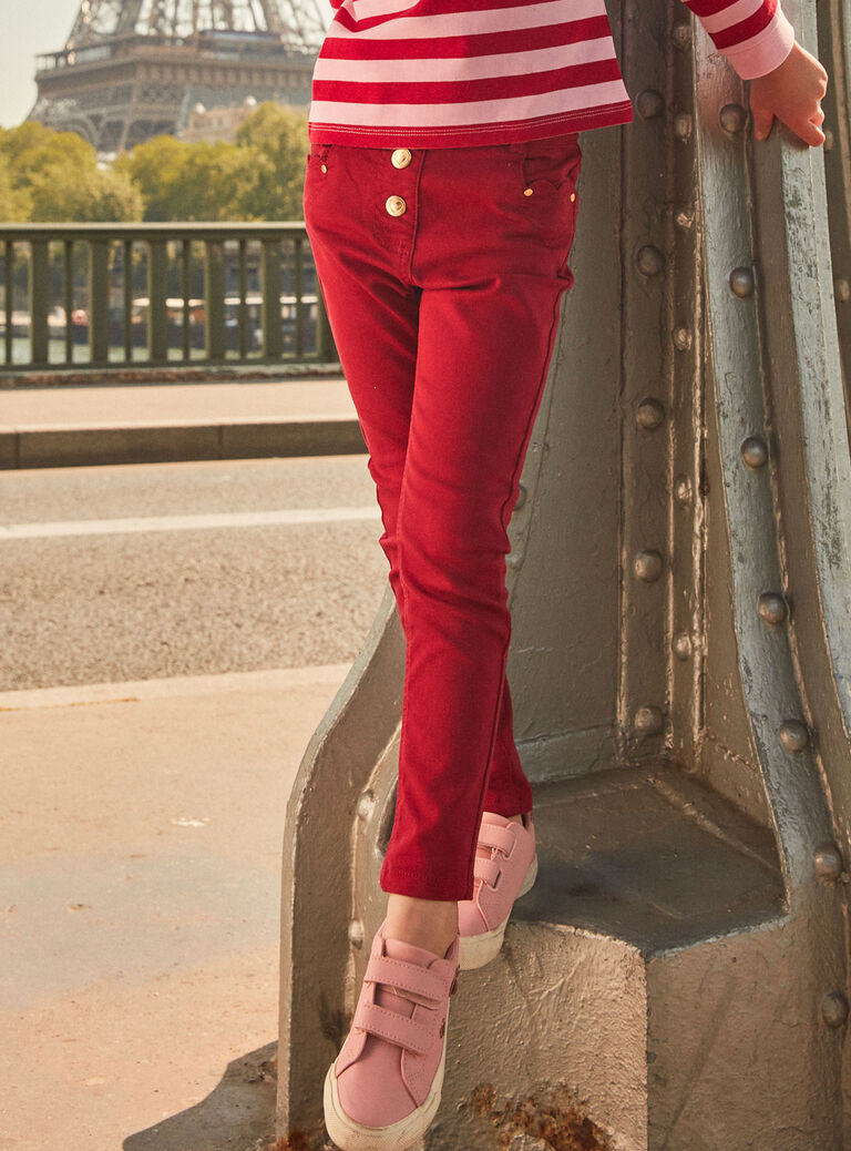 Jean slim framboise