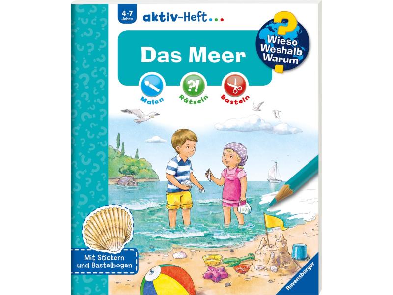 Ravensburger Kinder-Sachbuch WWW Aktiv-Heft: Das Meer Was machen wir am Strand?