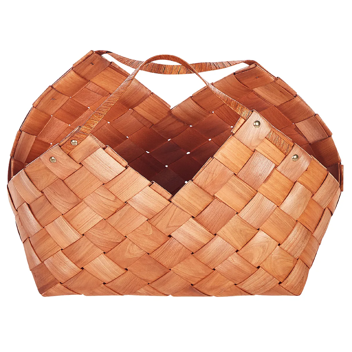 Beliani Panier QARA en bois tons naturels