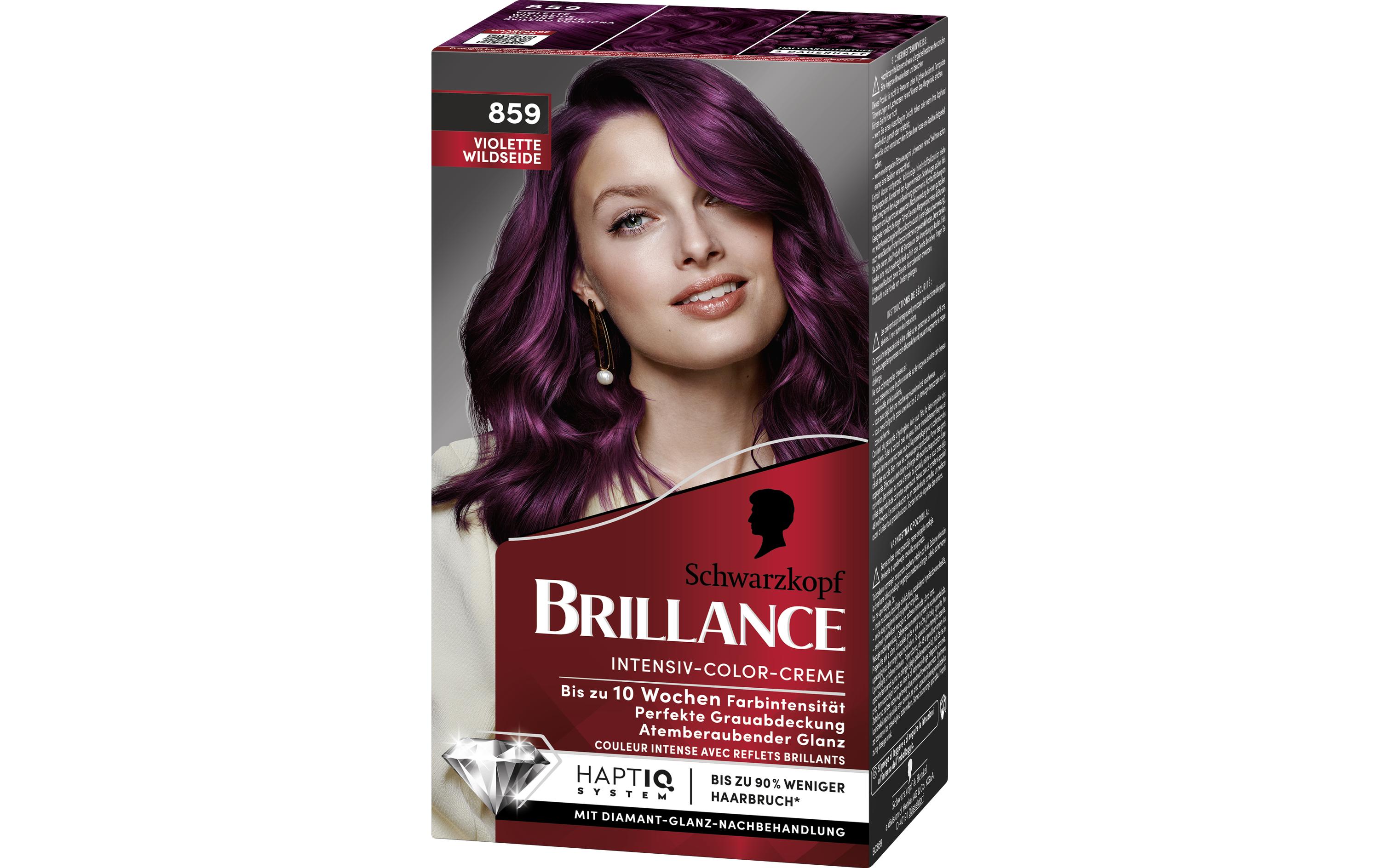 Haarcoloration 859 Violette WildseideAtemberaubende, intensive Haarfarbe für langanhaltende Farbintensität bis zu 10 Wochen