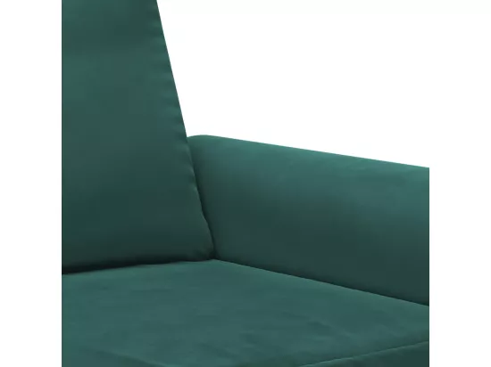 Ensemble de canapés 3 pièces avec coussins vert foncé velours