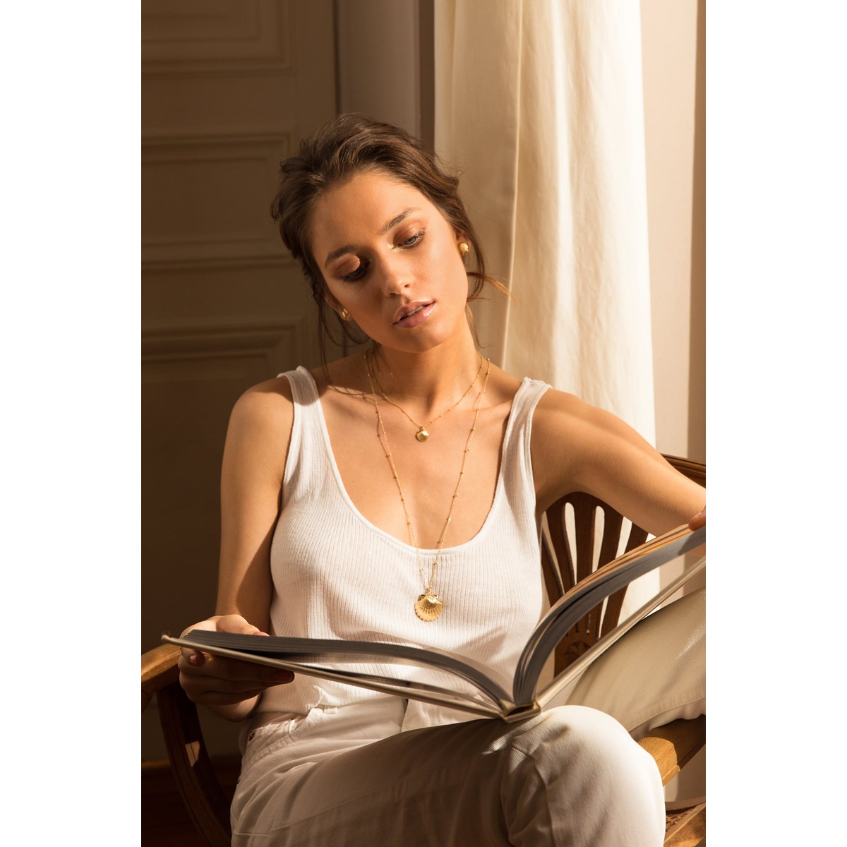 collier coquillage doré à l'or fin - NÉRÉE
