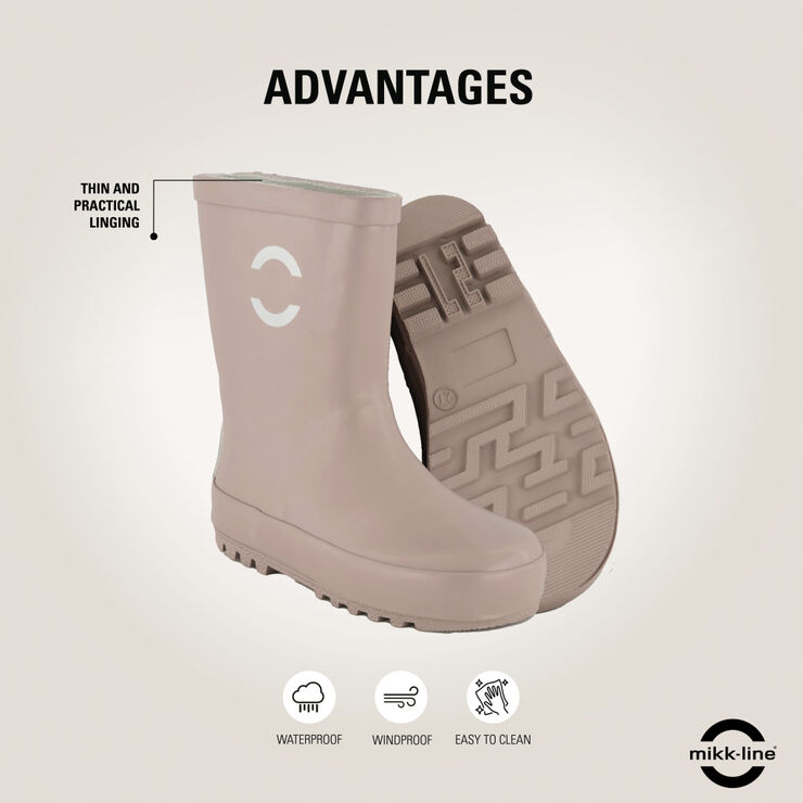 Mikk-Line Wellies - Solid Lyserød