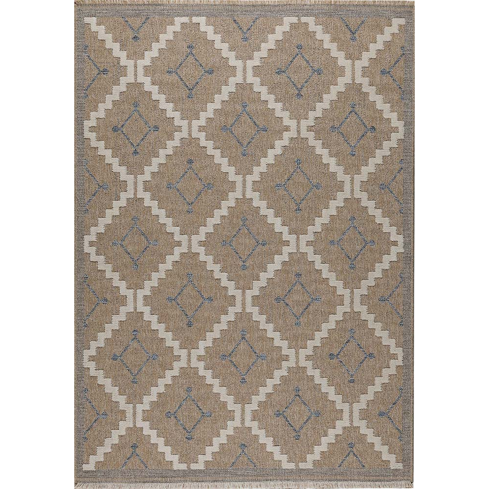 Tapis intérieur extérieur aspect jute bleu tulum 9041 170 x 120 cm