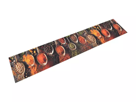 Tapis de cuisine lavable impression cuillère épices 60x300 cm