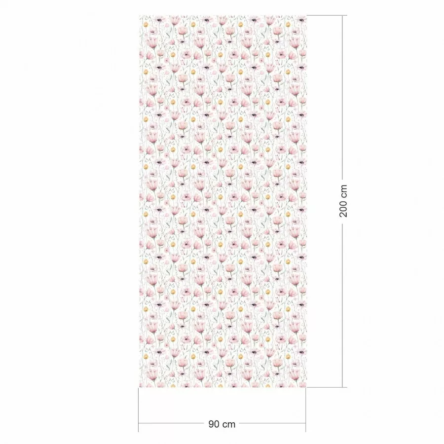 Nikima Klebefolie KF-26 selbstklebende Folie - Blumenwiese rosa bunt