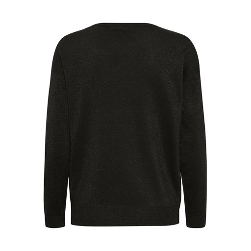 Fransa Glimmer Striktrøje, Black Melange, XL
