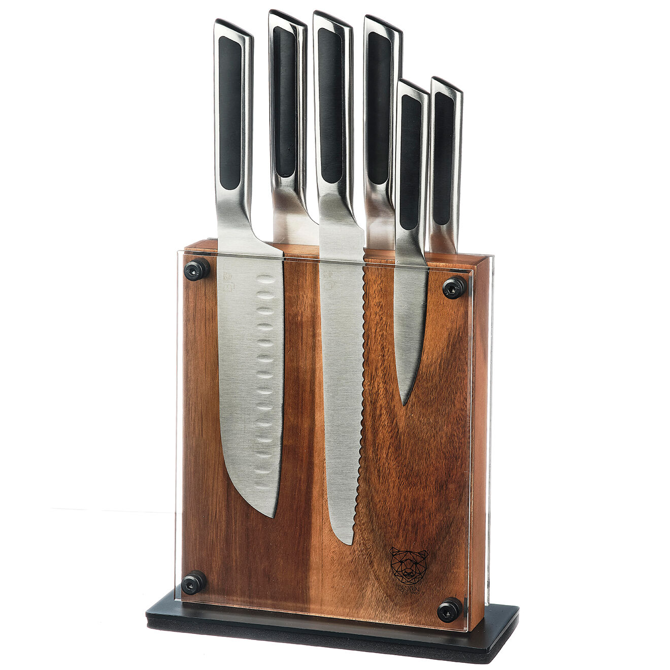 Bjorn Bloc avec couteaux de cuisine Loki Rauma inox mat - 7 pièces