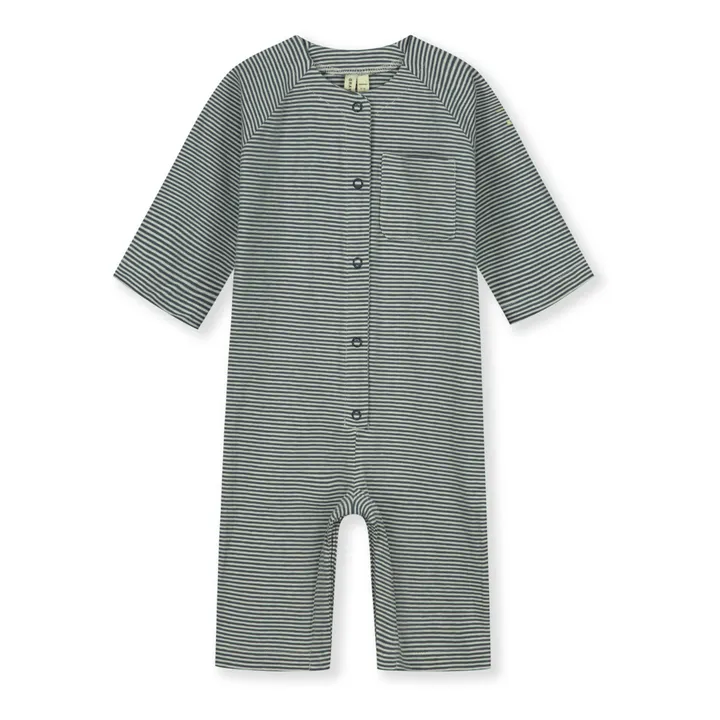 Gray Label Combinaison Rayée Coton Bio | Bleu gris