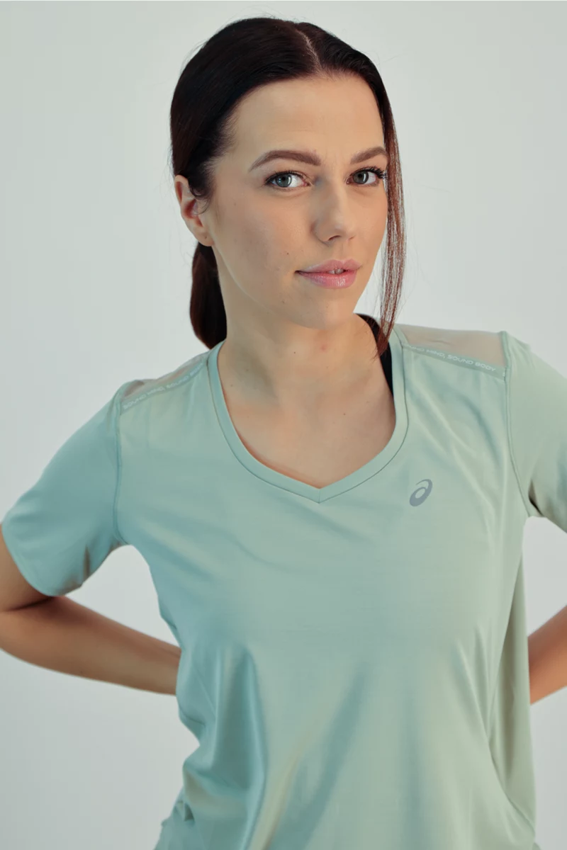 ASICS Road V-Neck Damen T-Shirt