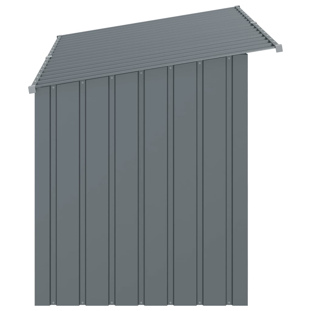 Canil vidaXL com cobertura, aço galvanizado, cinza, 153x91x110 cm