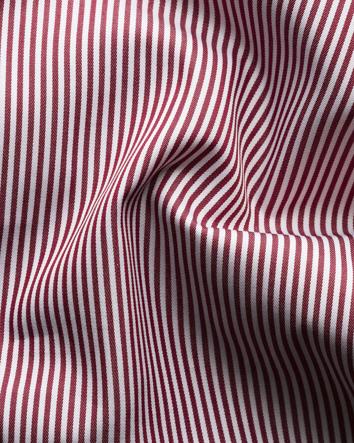 ETON Slim Fit Red Striped Elevatedtwill Shirt Rød