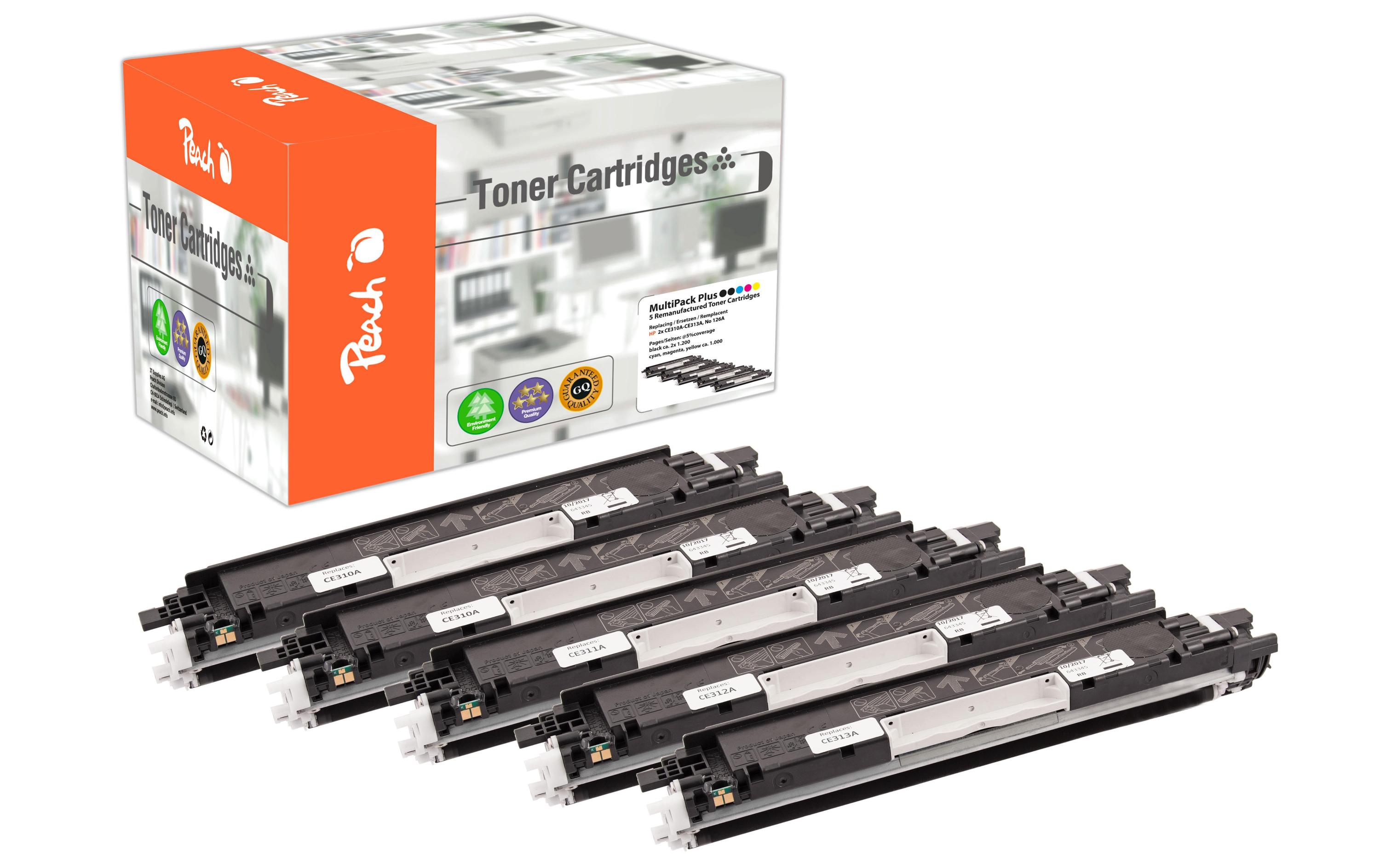 Toner HP Nr. 126A (CE31A) 2x BK, 1x C, M, Y<br>Toner, Kombi-Pack Schwarz, Cyan, Magenta und Gelb
