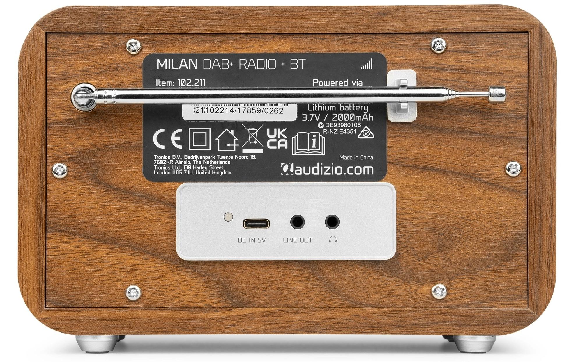 DAB+ Radio Milan Dunkelbraun/SilberKompaktes DAB+ Radio mit Akku