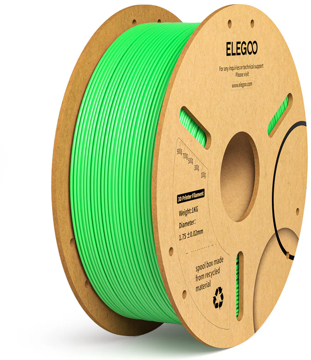 Elegoo  PLA+ Neon Green, 1,75 mm / 1000 g    Modifiziertes PLA mit hoher Festigkeit in Grün