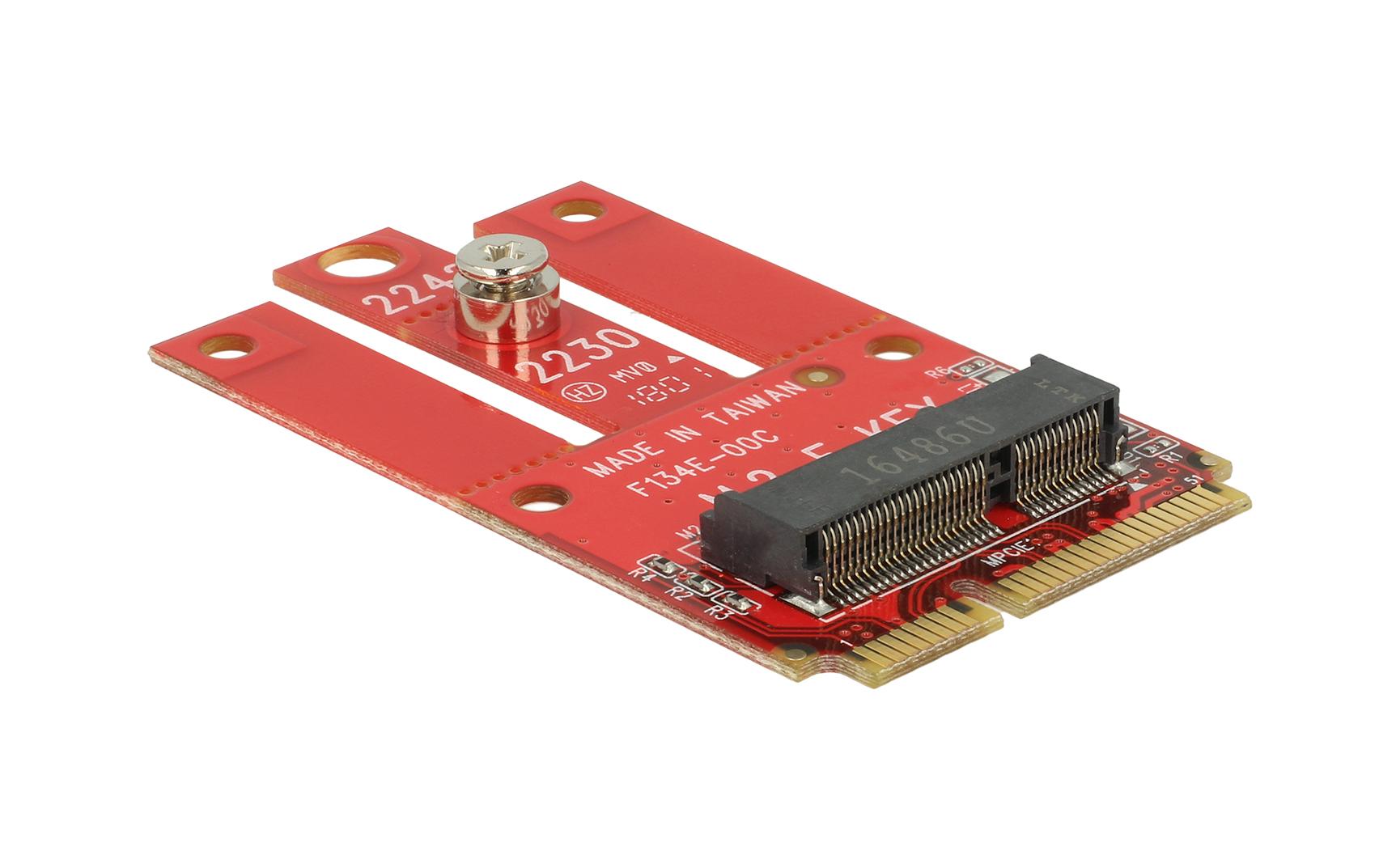 Host Bus Adapter Mini-PCIe – M.2 Key-E USB2.0Delock Adapter Mini PCIe > M.2 Key E Slot